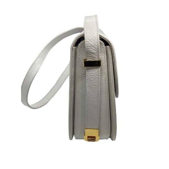 Vintage Ashneil Shoulder Bag Purse White Leather Gold Snake Red Rhinestone Eye - Picture 2 of 14